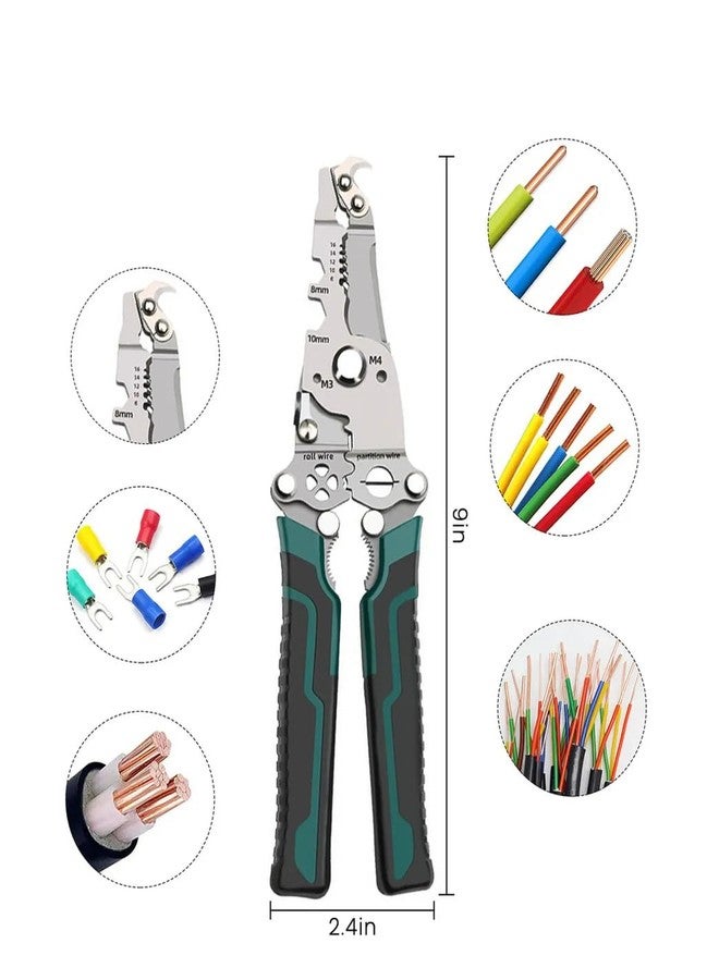 SUNNIFA Foldable Multi-Function Wire Stripper and Crimping Pliers, Wire Cutter, Cable Stripper, Electrician Hand Tool with Safety Lock, 8.07 Inch - Image 4